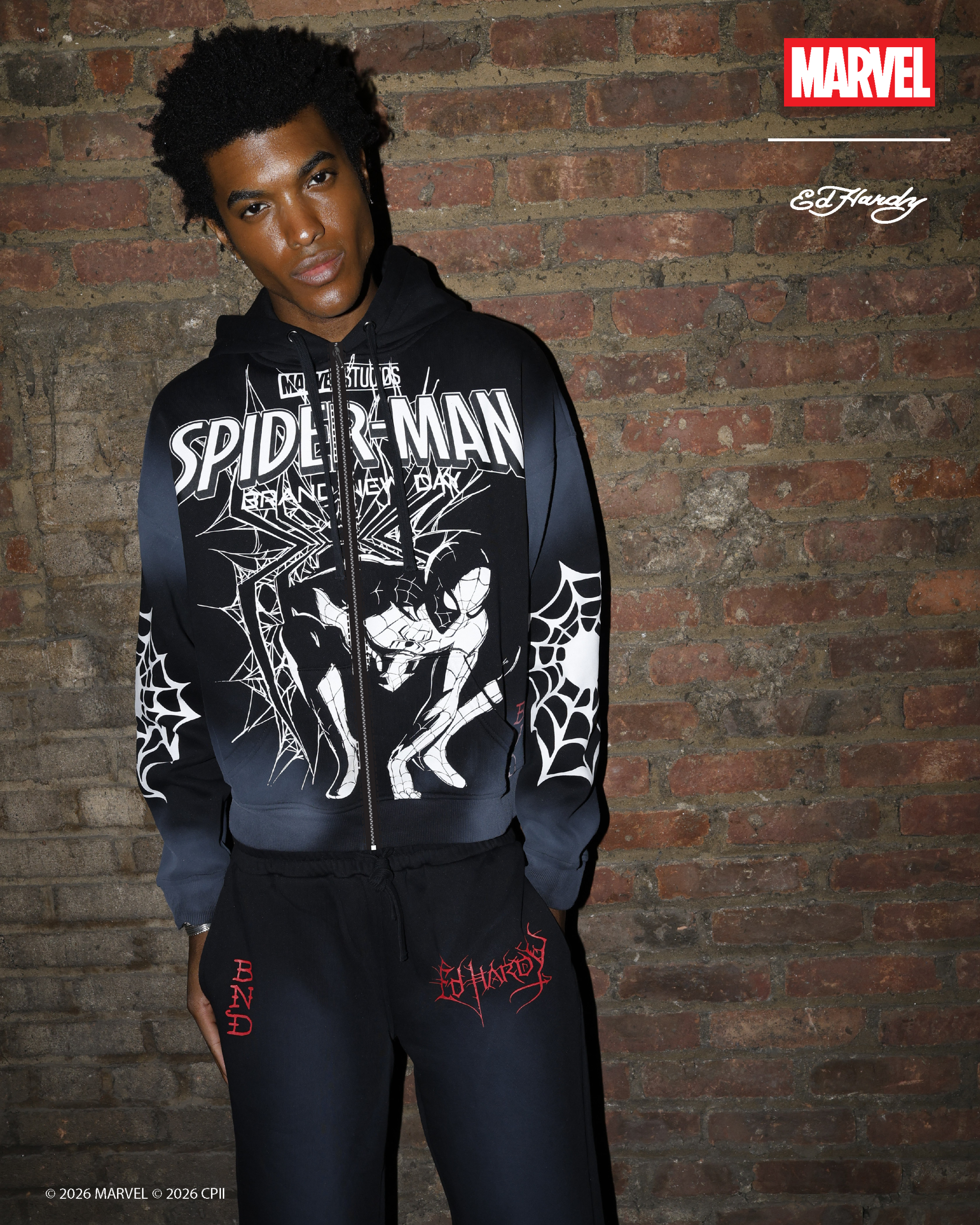 Heart Web Boxy Zip Hoodie