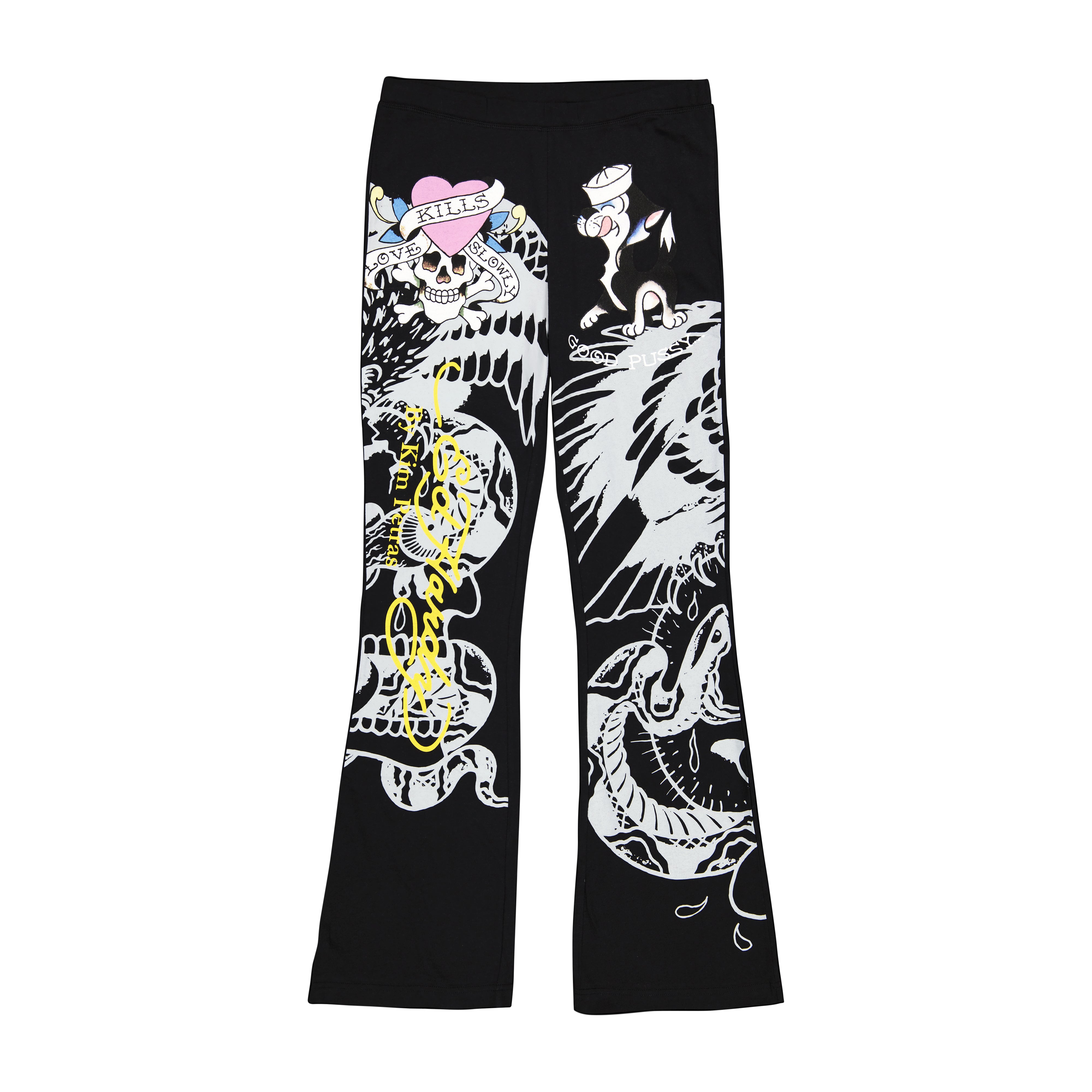 edhardyoriginals S / Black Good Kitty Pull on Flare Pant