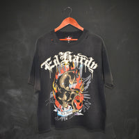 edhardyoriginals S / VTG BLACK Panther Cropped Mens Boxy Tee