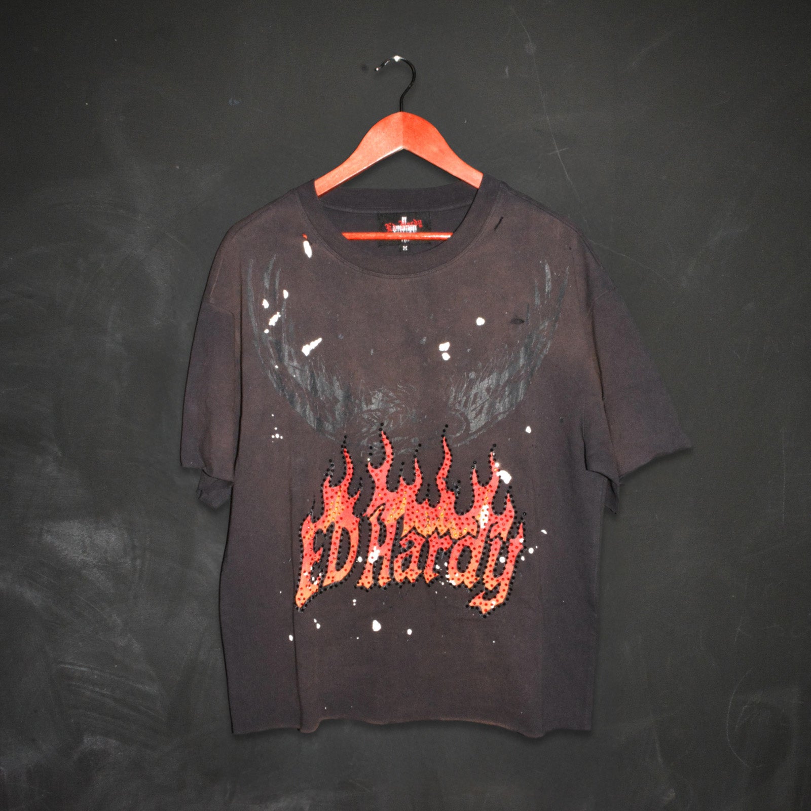 Eagle Flame Cropped Mens Boxy Tee