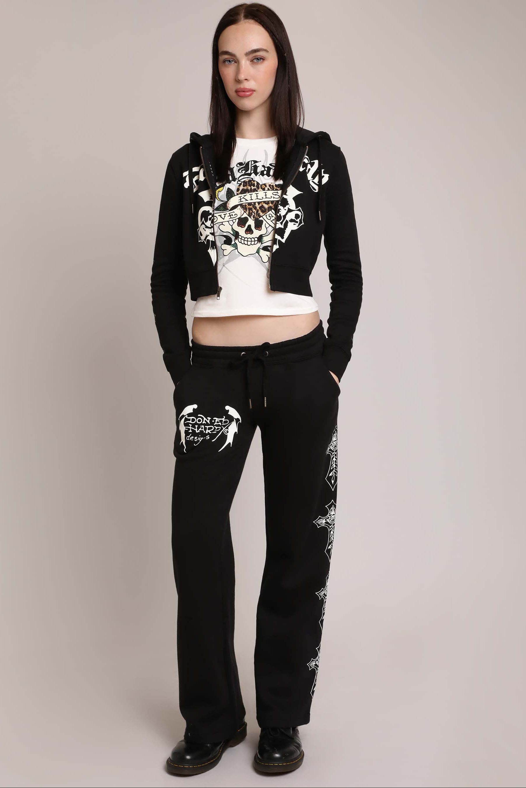 Black and White Crosses Sweatpants