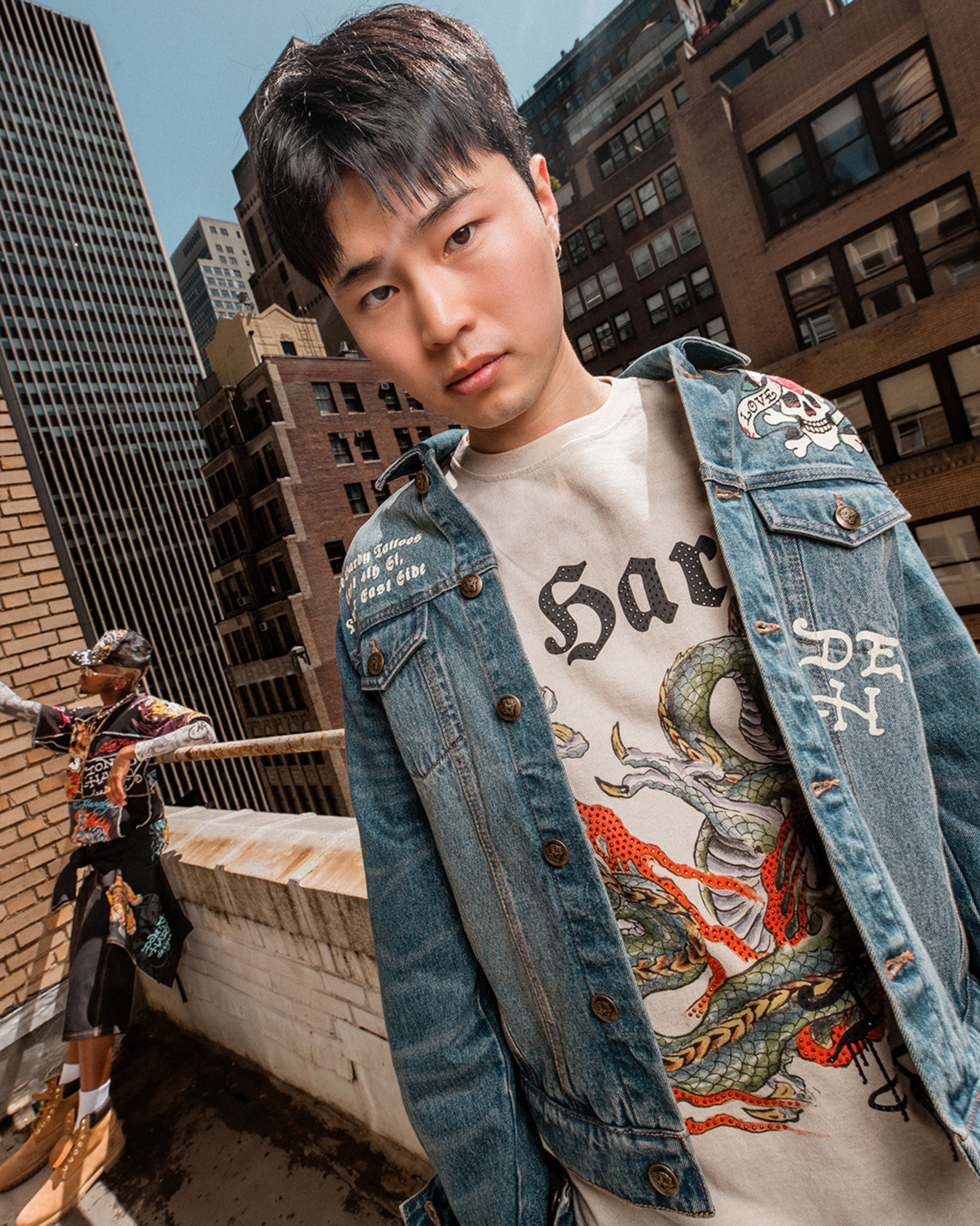 Limited Edition Rhinestone Dragon Ls Tee