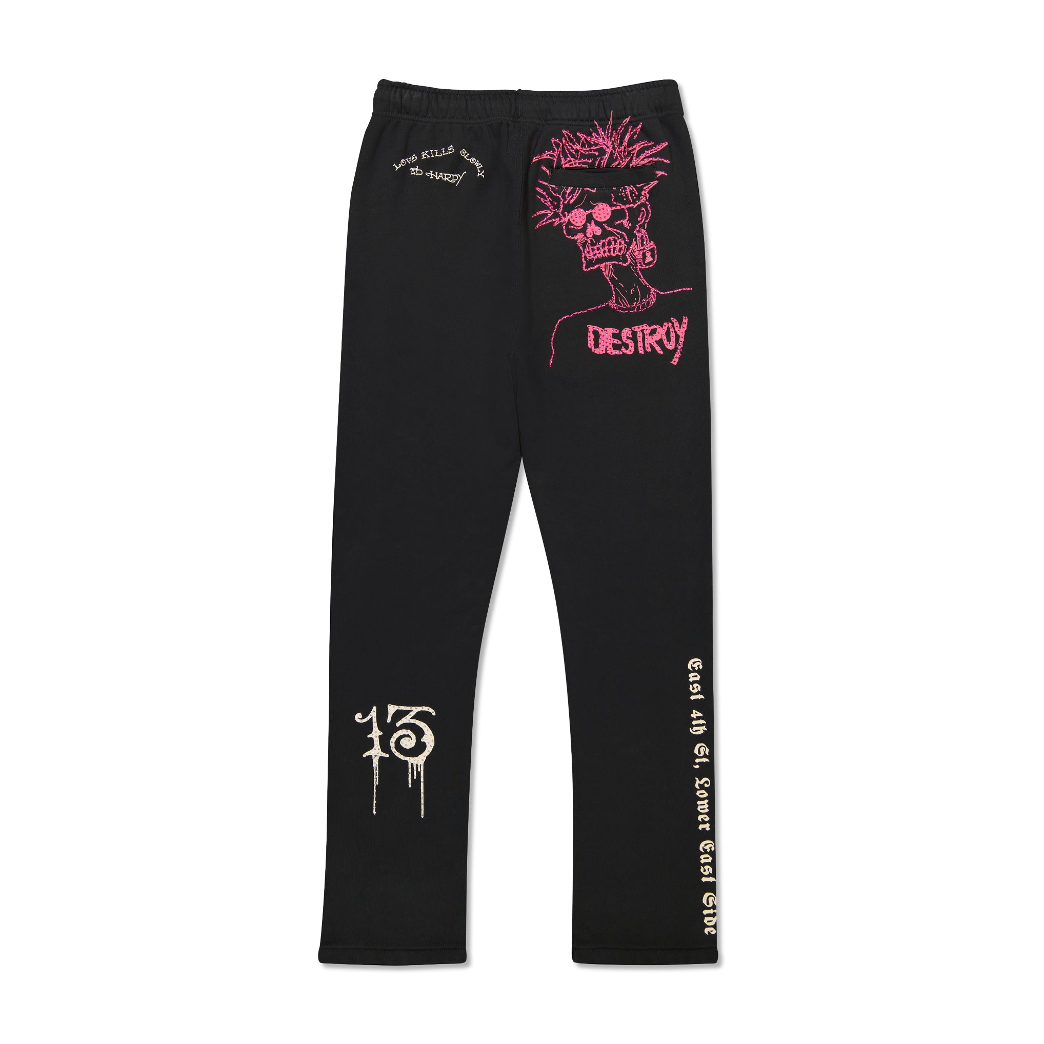 edhardyoriginals S / Black Destroy Skele Sweatpant