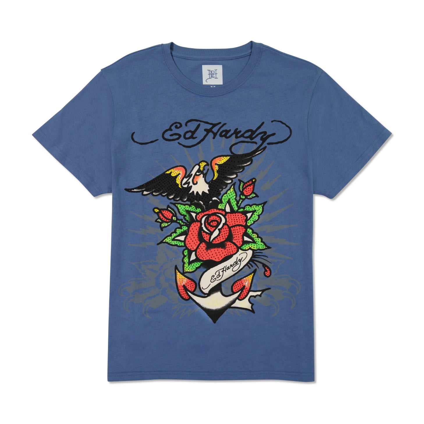 edhardyoriginals S / Blue Rhinestone Eagle Anchor