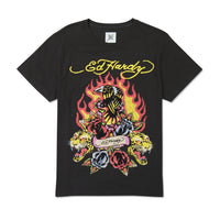 edhardyoriginals S / Faded Black Rhinestone Fire Bird