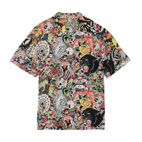 edhardyoriginals S / MULTI Tattoo Collage Camp Shirt