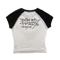 edhardyoriginals XS / BLACK & WHITE Heart Wings Raglan Tee