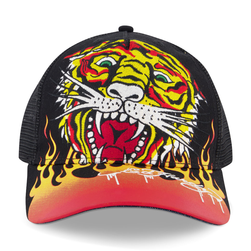 edhardyoriginals BLACK Embroidered Tiger Flame