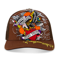 edhardyoriginals O/S / Cocoa Embroidered Brave Eagle Hat