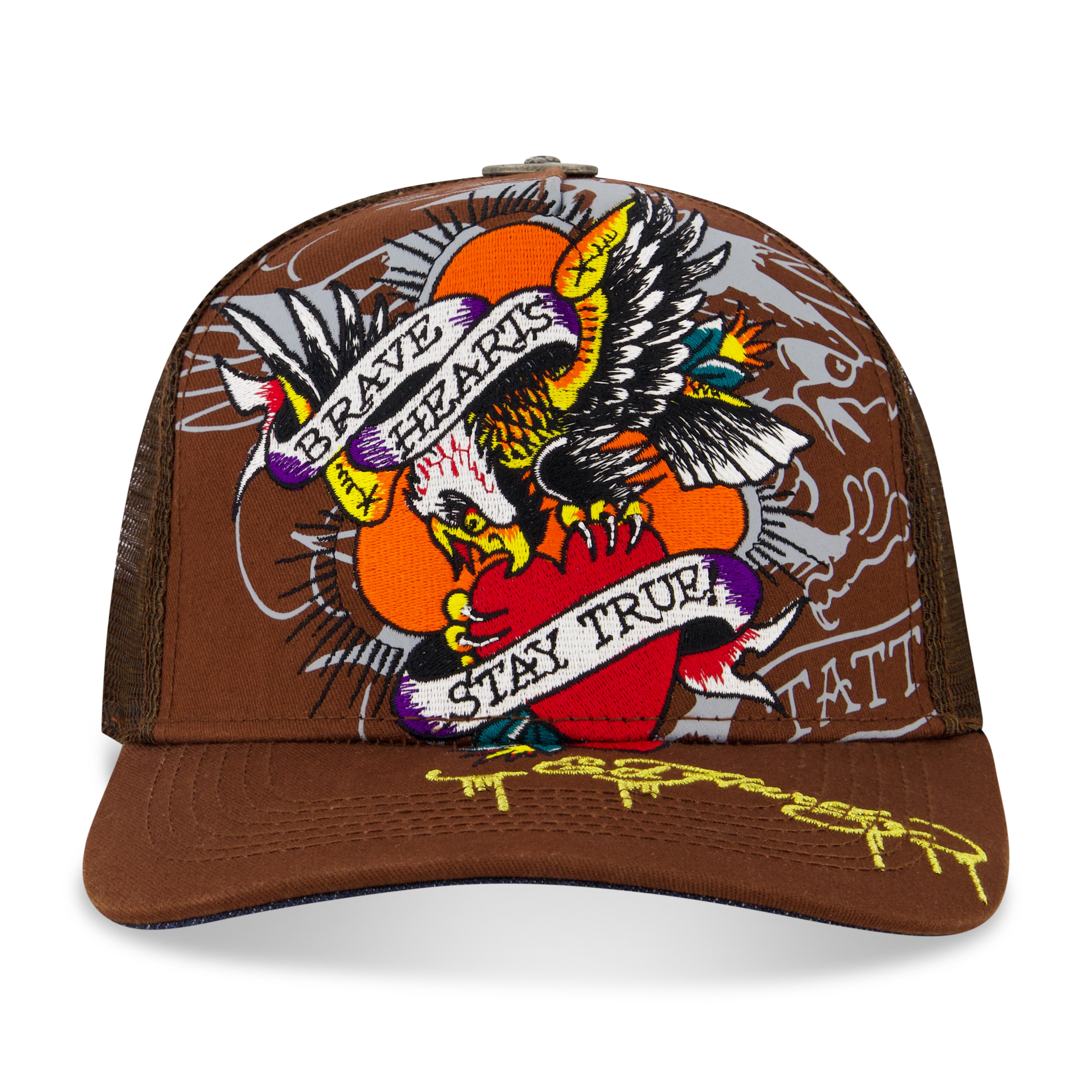 edhardyoriginals O/S / Cocoa Embroidered Brave Eagle Hat