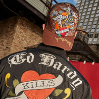 edhardyoriginals O/S / Cocoa Embroidered Brave Eagle Hat