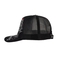 edhardyoriginals OS / BLACK Black Rose Rhinestone Trucker Hat