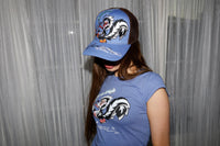 edhardyoriginals Pale Blue Famous Skunk Trucker Hat