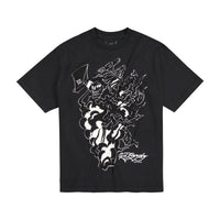 edhardyoriginals S / Black Axe Skull Mens Rhinestone Ss Tee