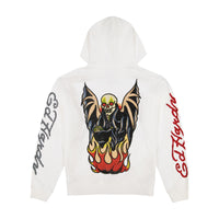 edhardyoriginals S / White Xman Men's Rhinestone Zip Hoodie White