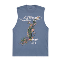 edhardyoriginals S / VTG NAVY Dragon Cut Off Tee