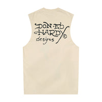 edhardyoriginals S / VTG IVORY Dolphin Girl Cut Off Tee