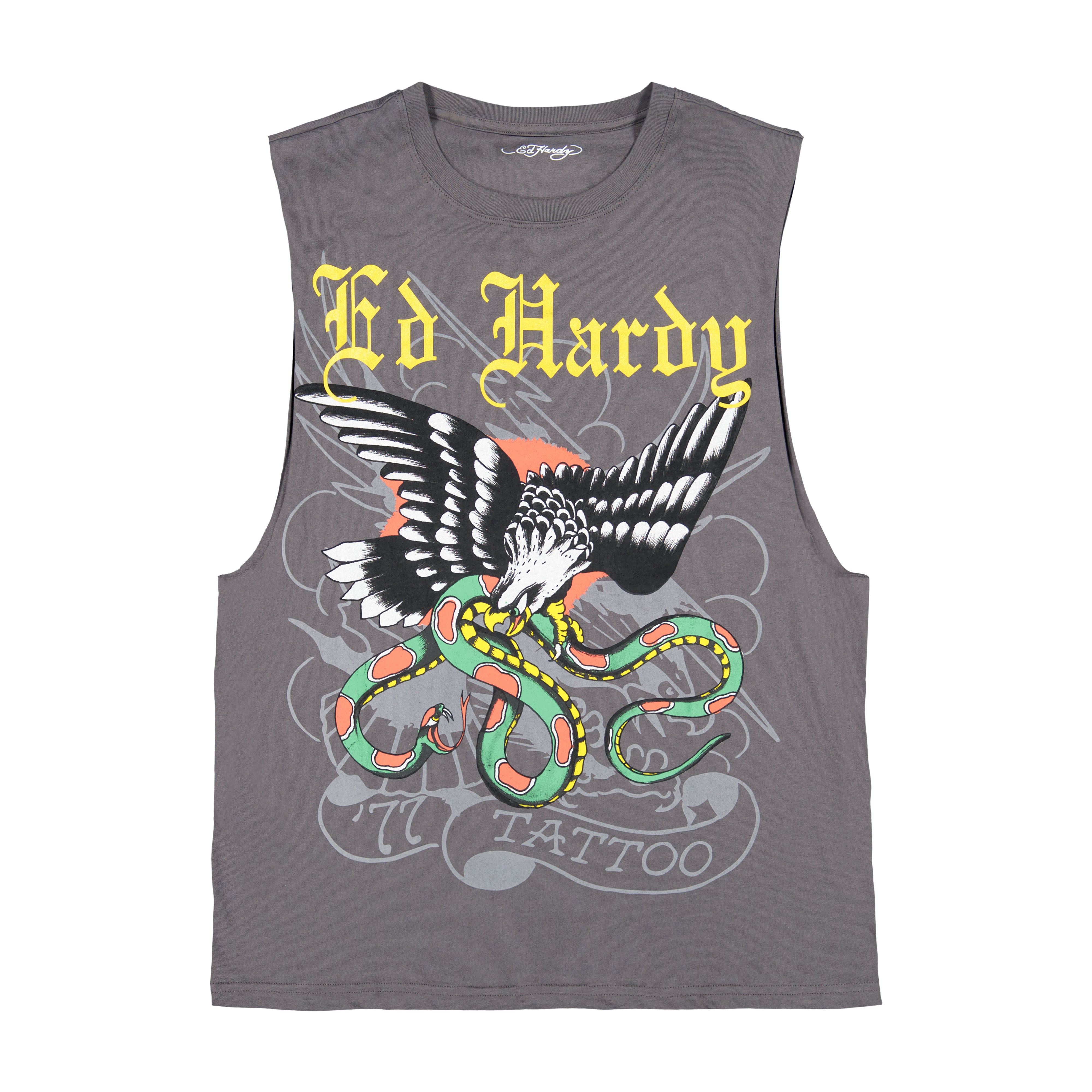 edhardyoriginals S / VINTAGE GREY Eagle Snake Cut Off Tee
