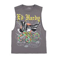 edhardyoriginals S / VINTAGE GREY Eagle Snake Cut Off Tee