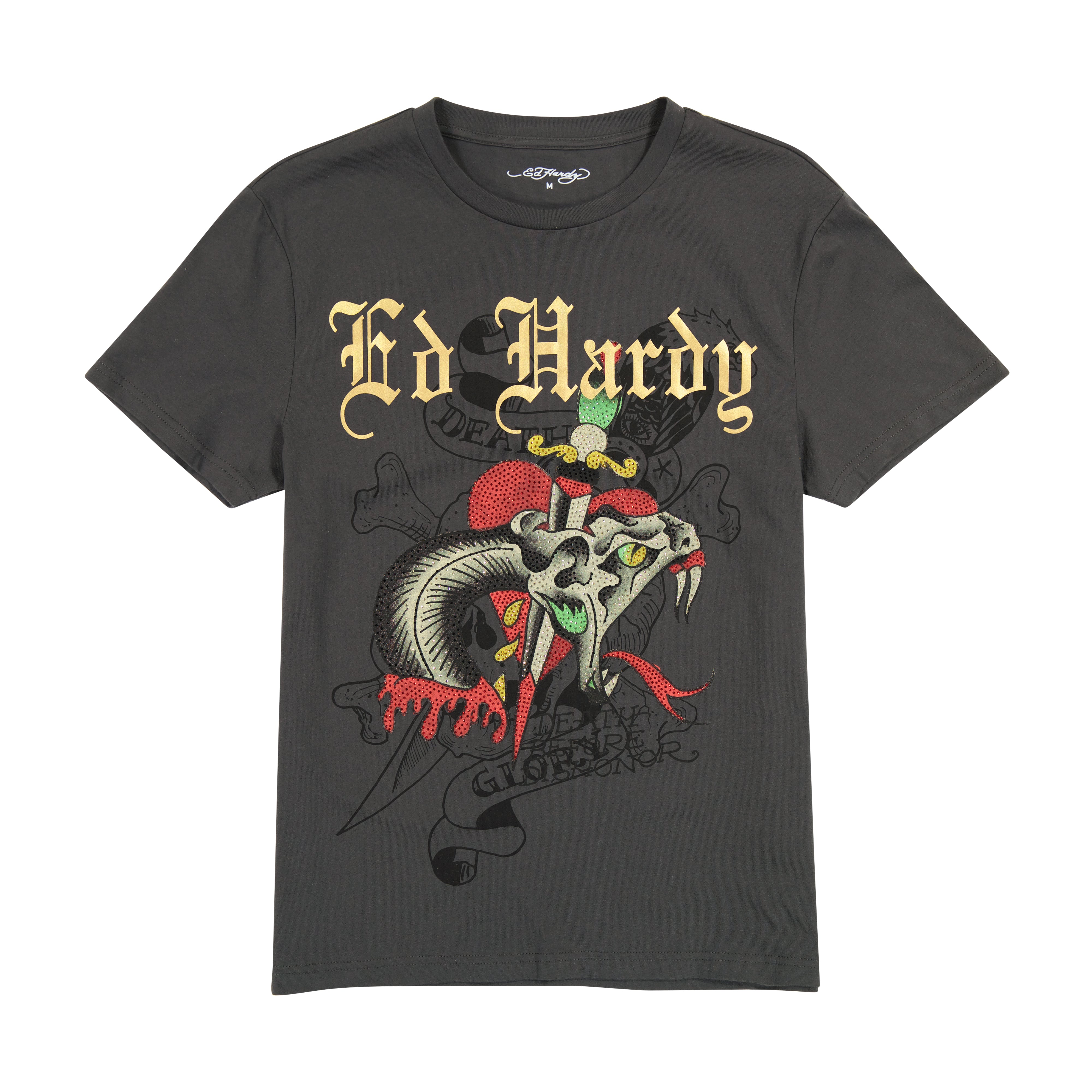 edhardyoriginals S / CHARCOAL Dagger Snake Tee - Charcoal