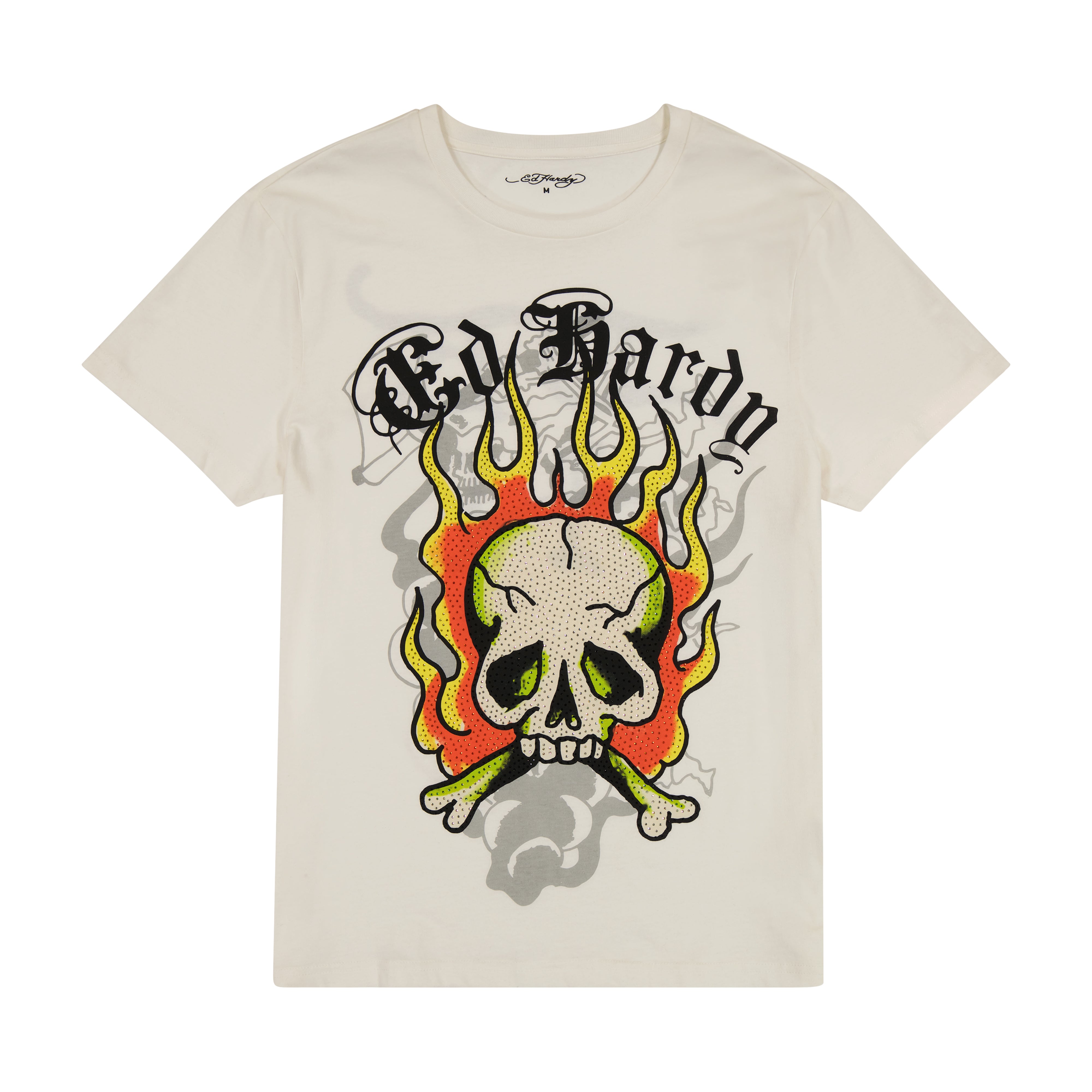 edhardyoriginals S / IVORY Flame Skull Tee - Ivory