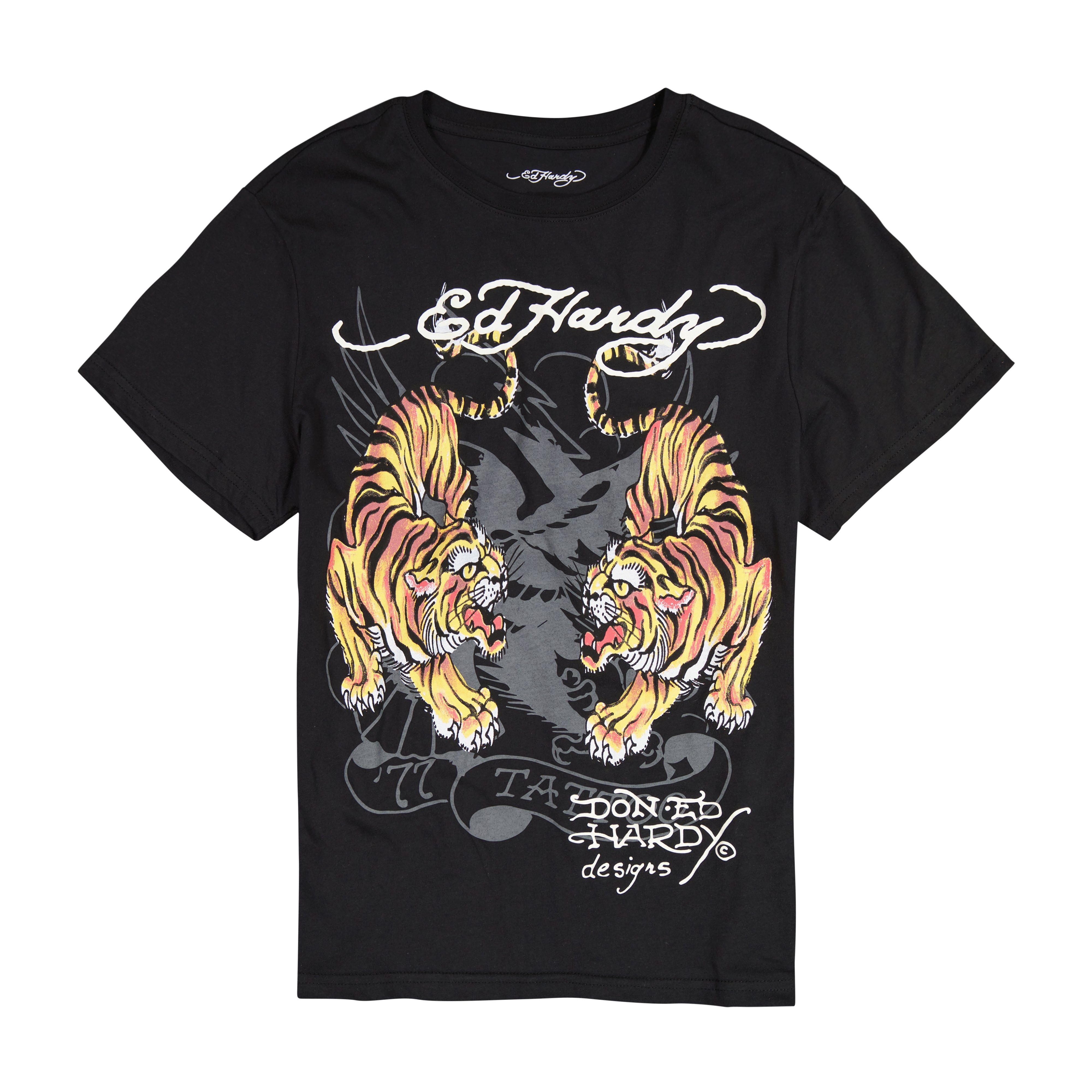 edhardyoriginals S / BLACK Tigers Multi Tattoo Tee