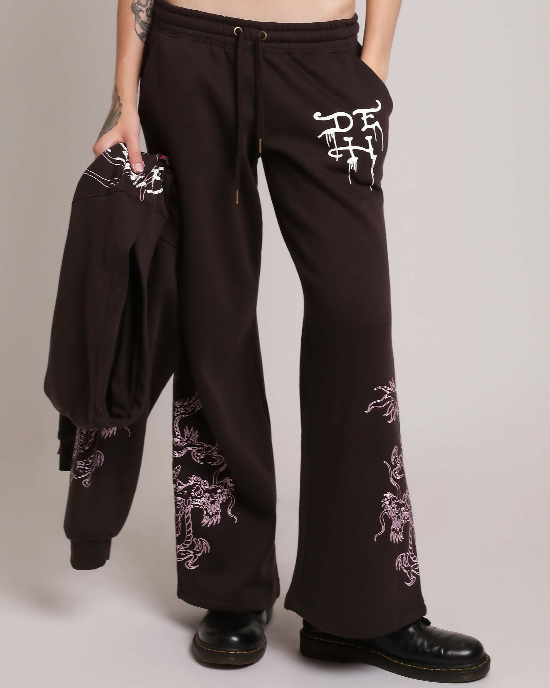 Pink Leopard Rhinestone Sweatpant