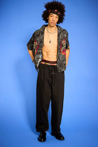 edhardyoriginals S / BLACK Cobra Flame Boxy Camp Shirt