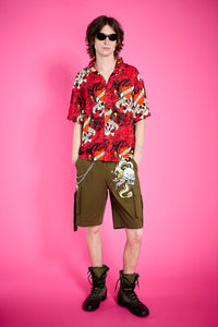 edhardyoriginals S / RED LKS Skull Boxy Camp Shirt