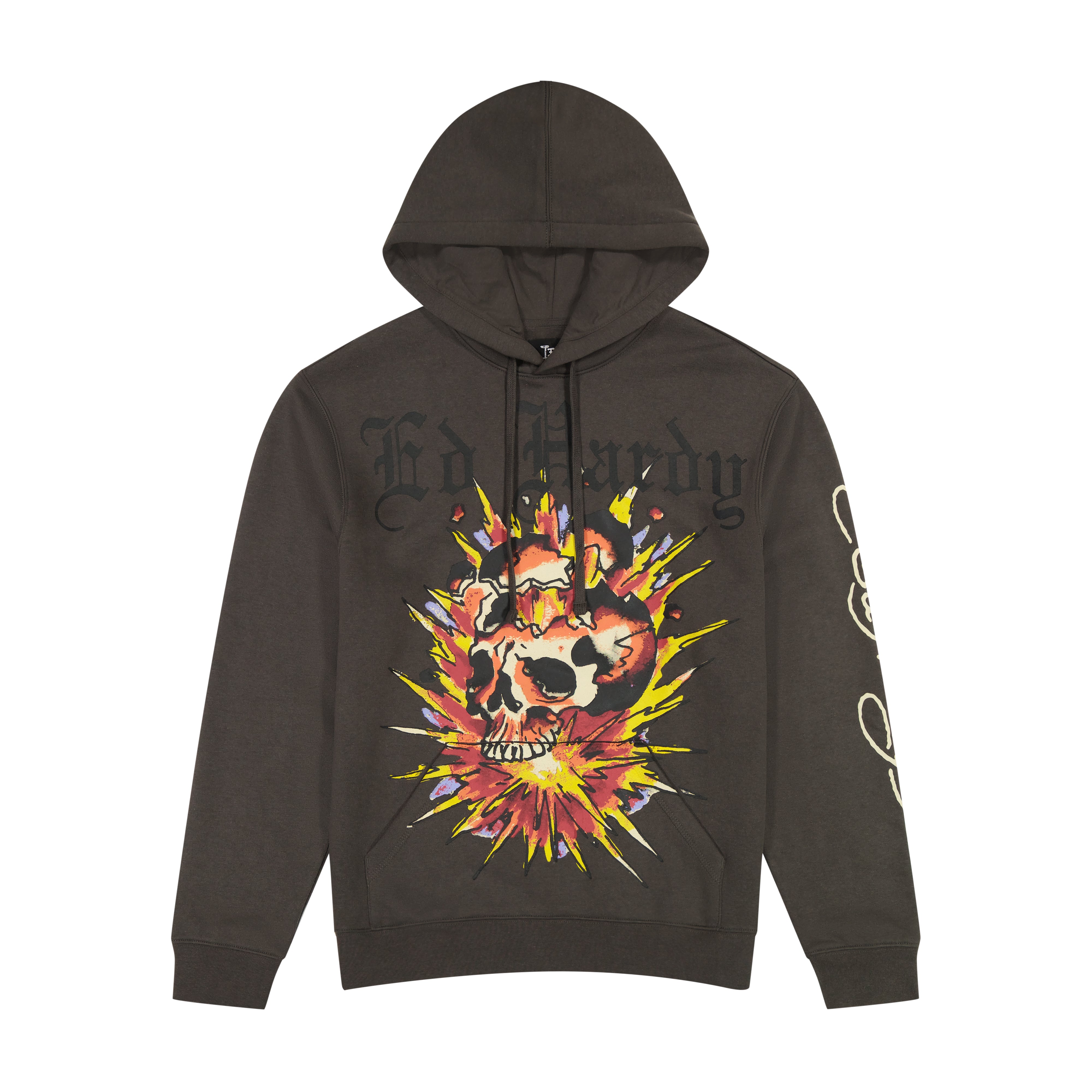 Exploding Skull Charcoal Pullover Hoodie