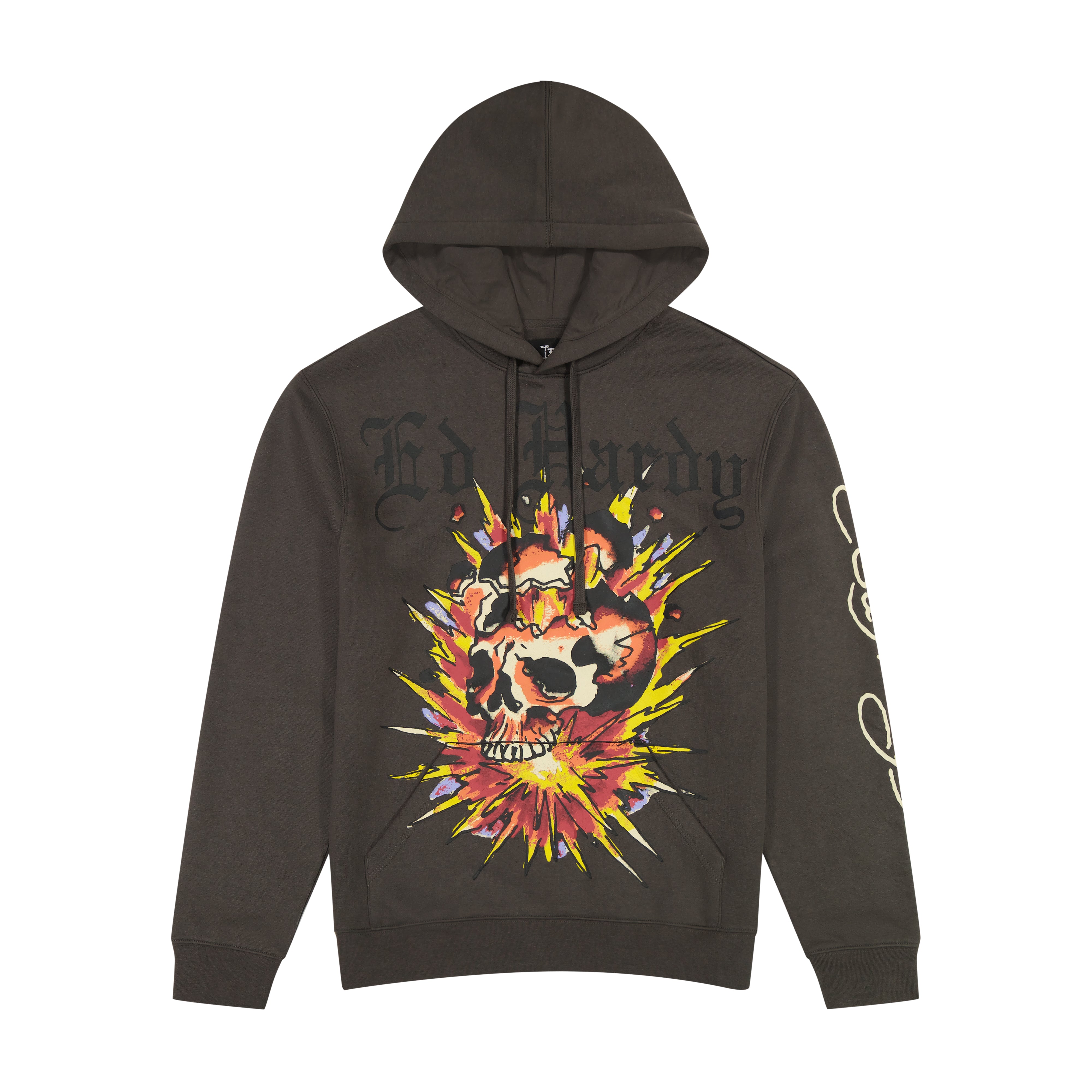 edhardyoriginals S / CHARCOAL Exploding Skull Charcoal Pullover Hoodie