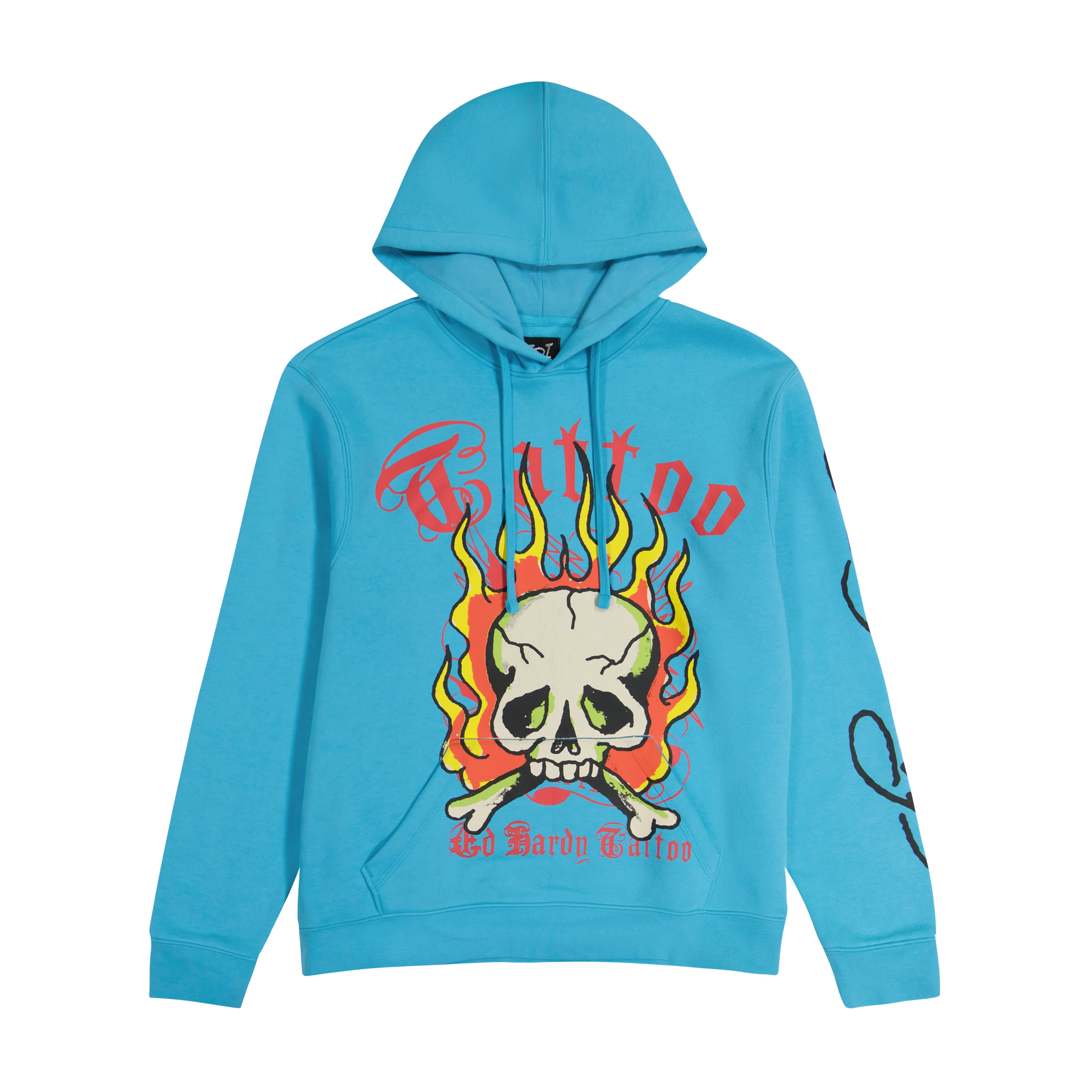 edhardyoriginals S / JEWEL Flame Skull Hoodie - Jewel