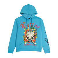 edhardyoriginals S / JEWEL Flame Skull Hoodie - Jewel
