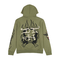 edhardyoriginals S / Light Olive LKS Skull Hoodie - Light Olive