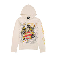 edhardyoriginals S / IVORY Pierced Eagle Mens Hoodie - Ivory