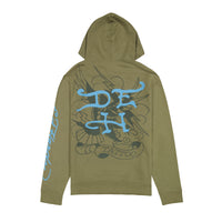 edhardyoriginals S / LT OLIVE Crouching Panther Mens Hoodie