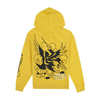 edhardyoriginals S / GOLDEN YELLOW Death Before Dishonor Fleece Pullover Hoodie