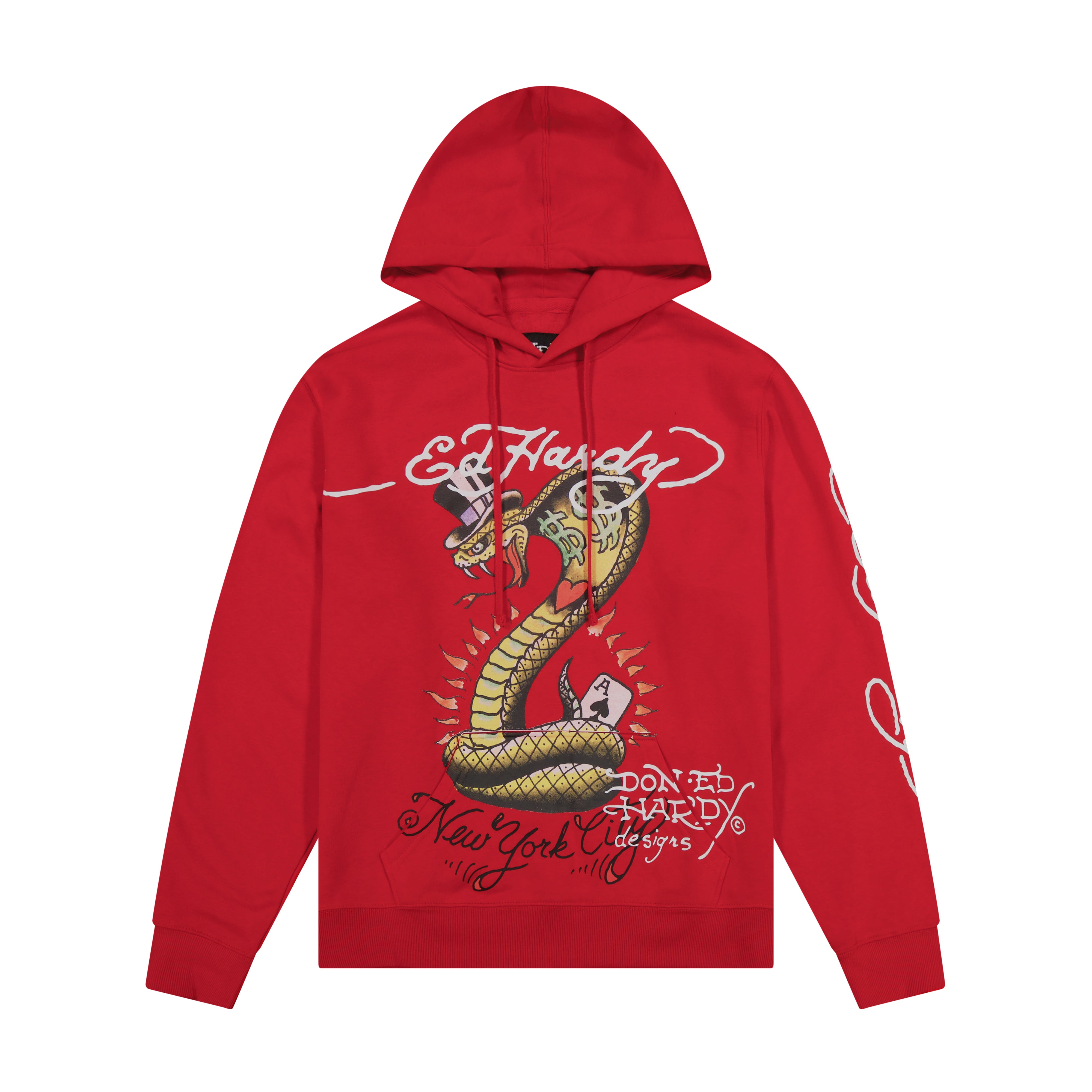 edhardyoriginals S / RED Cobra Ace Mens Hoodie