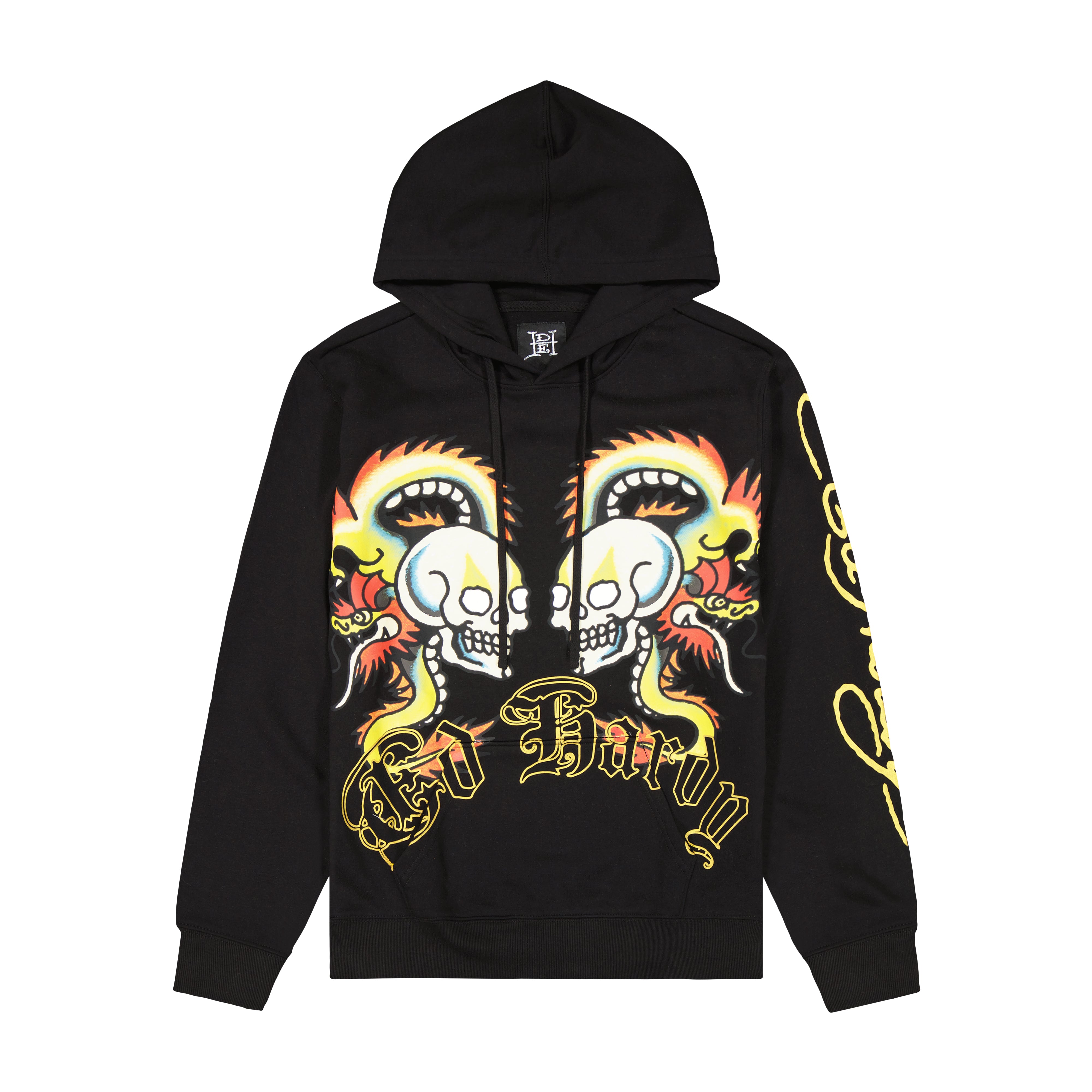 edhardyoriginals S / BLACK Dragon Skull Mens Hoodie