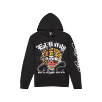 edhardyoriginals S / BLACK Tiger Head Men's Hoodie