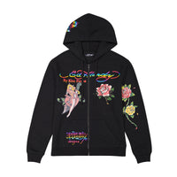 edhardyoriginals S / Black Dagger Girl Zip Front Hoodie