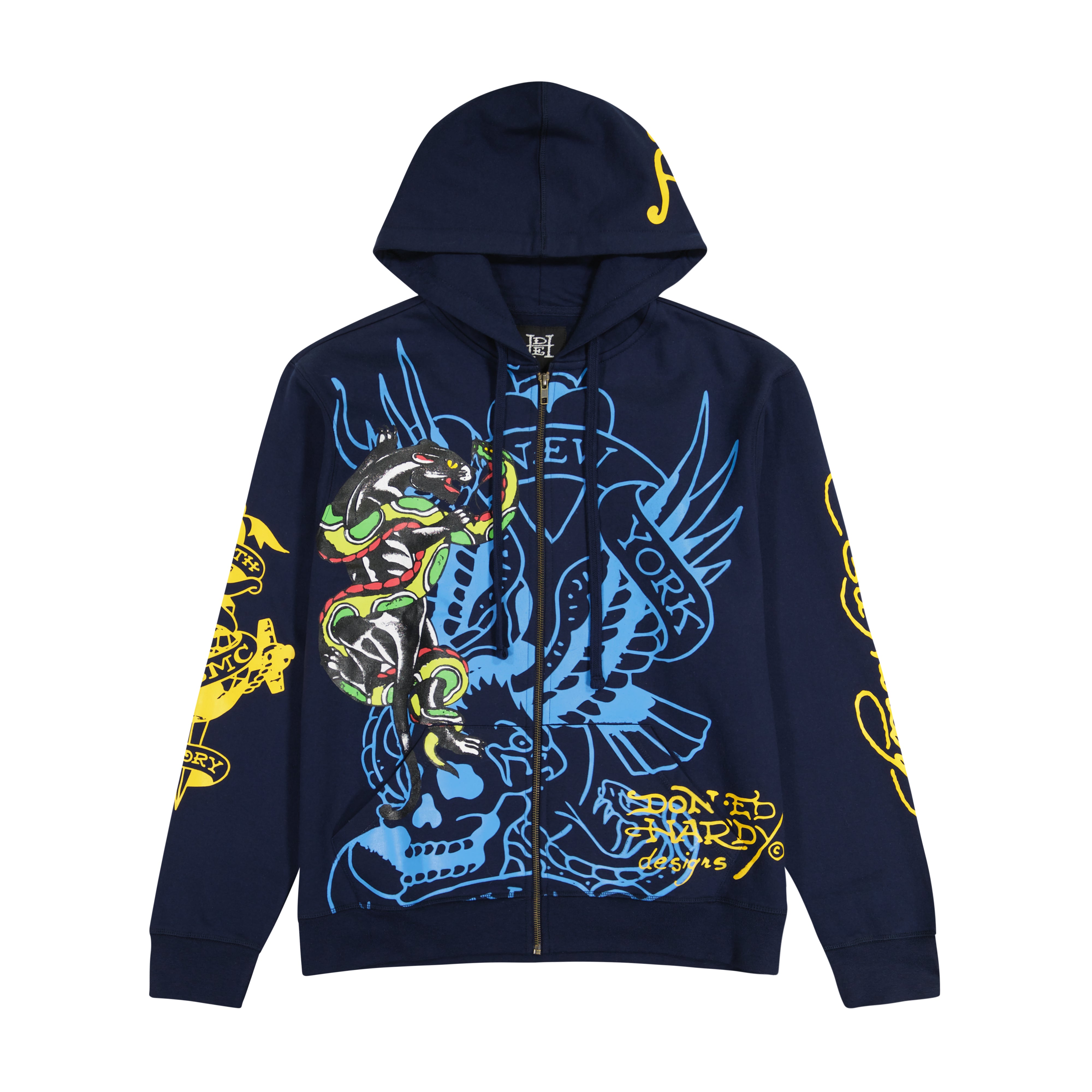 edhardyoriginals S / MIDNIGHT Panther Bulldog Hoodie