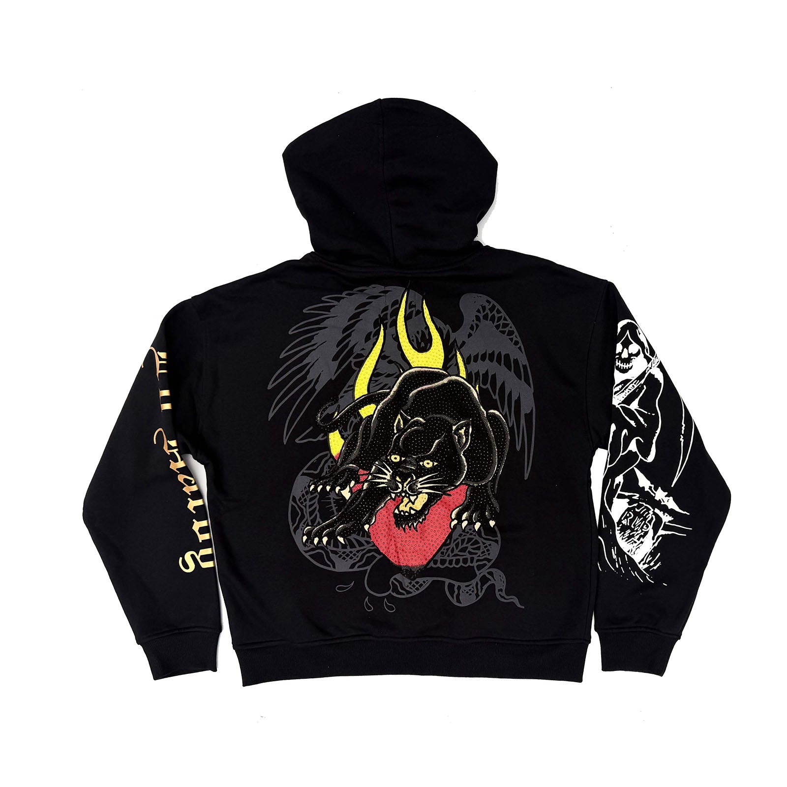 Reaper Rhinestone Boxy Fleece Hoodie