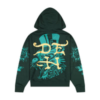 Fire Panther Rhinestone Boxy Fleece Hoodie