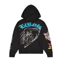 Skulls Boxy Rhinestone Fleece Hoodie