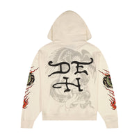 Panther Flame Rhinestone Boxy Fleece Hoodie