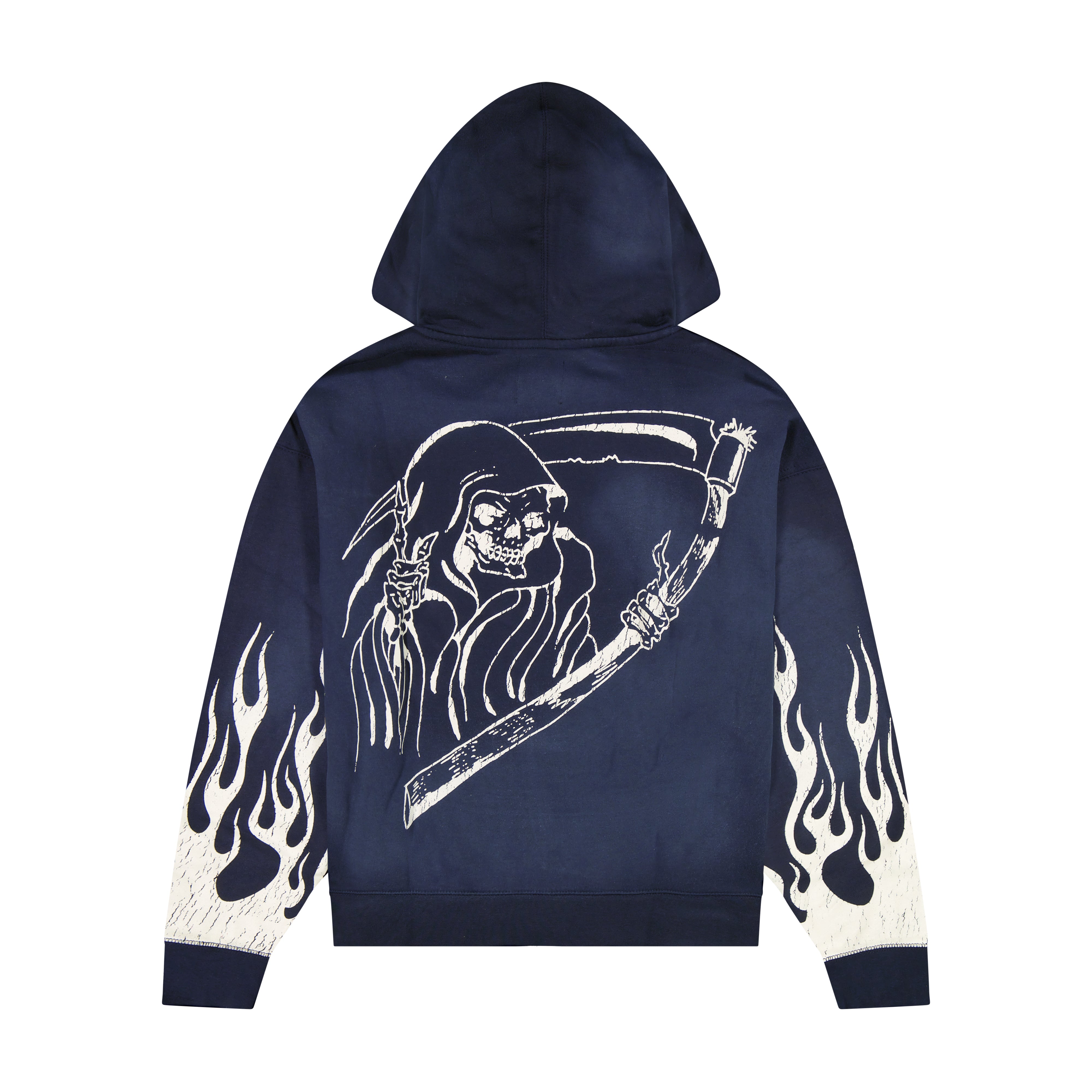 Fire Lord Boxy Zip Hoodie - Sunfade Navy