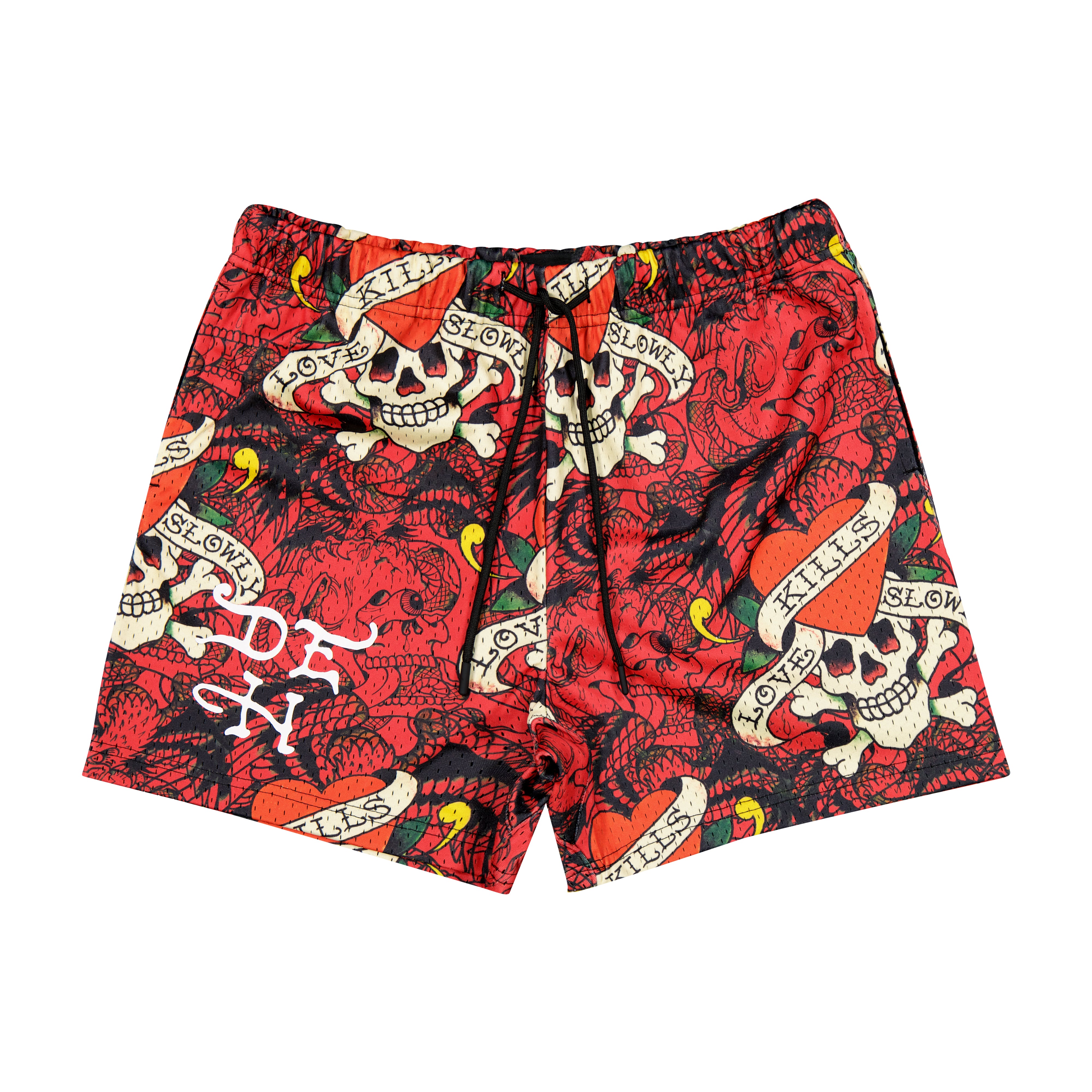 edhardyoriginals S / RED LKS Skull Mens Mesh Short
