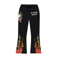 edhardyoriginals S / BLACK Skull Flames Bootcut Sweatpants