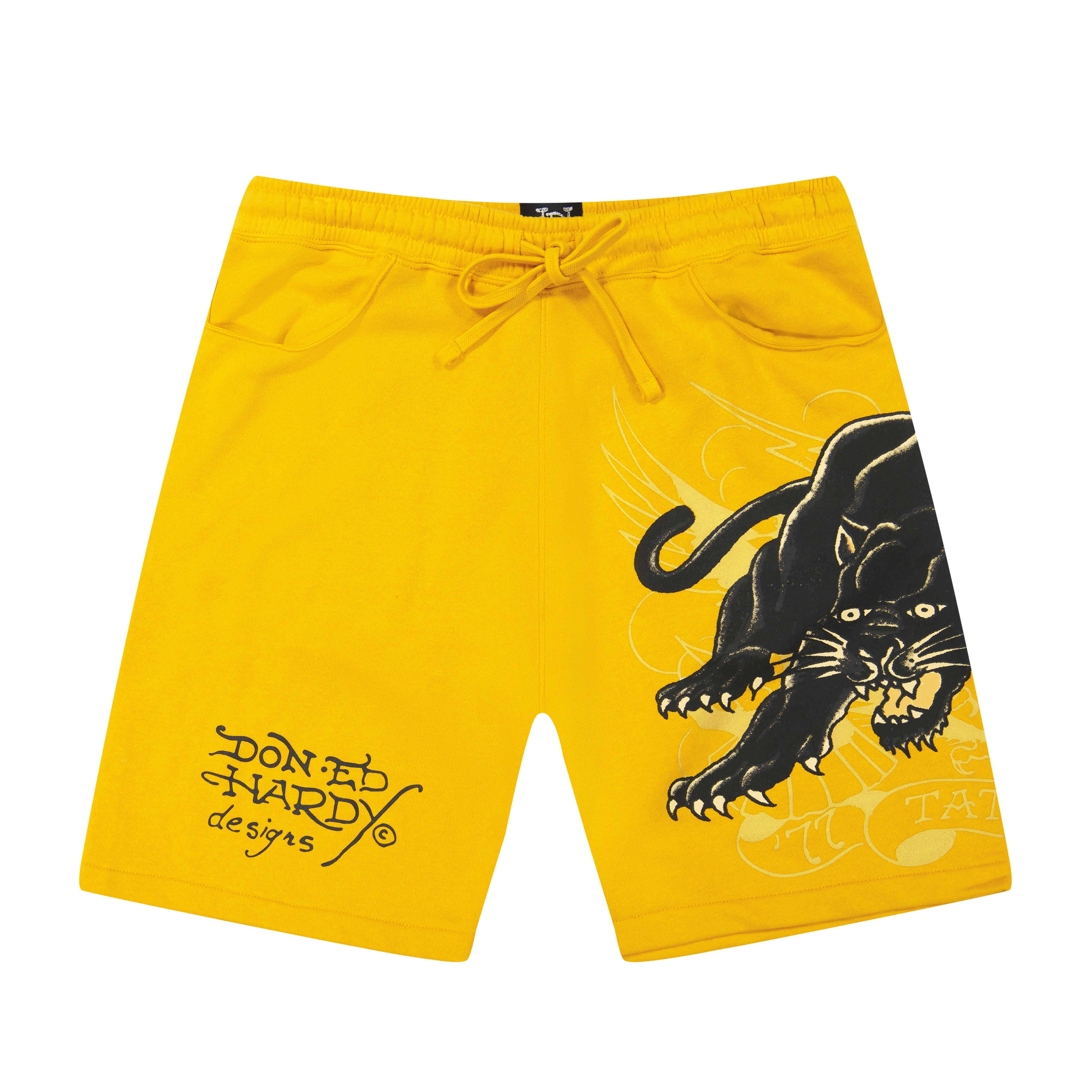 edhardyoriginals S / MARIGOLD Crouching Panther Fleece Short